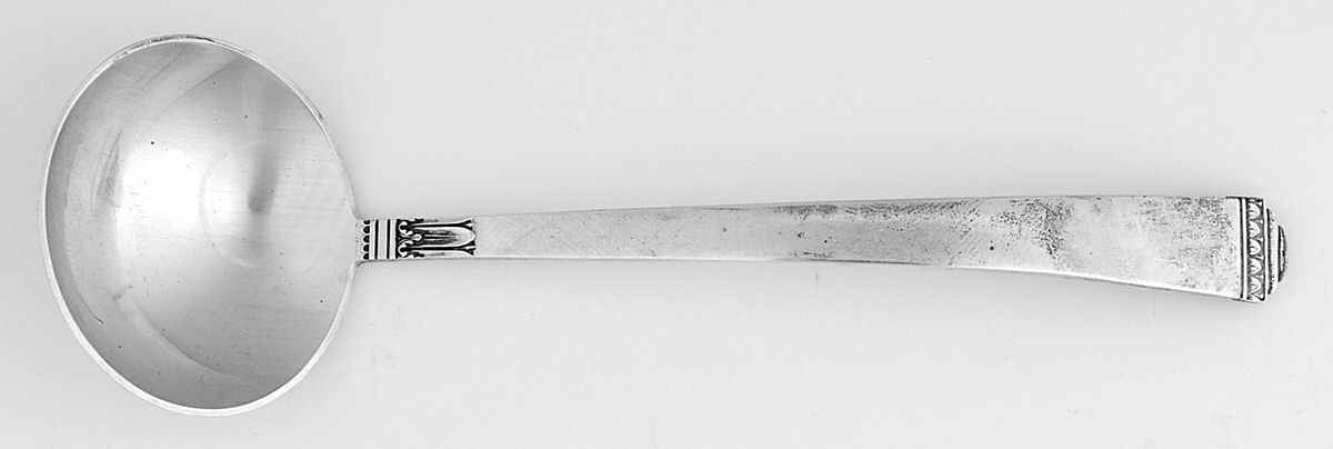 Regency (Sterling, 1935) Solid Piece Cream Ladle by Lunt Silver-1