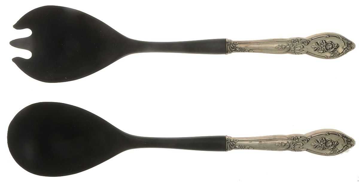 Rose Elegance (Sterling, 1958) Plastic Bowl 2-Piece Salad Set by Lunt Silver-1