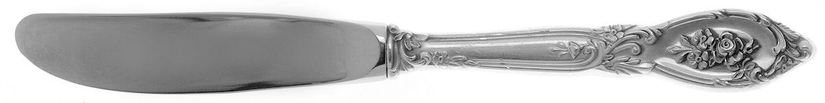 Rose Elegance (Sterling, 1958) Modern Hollow Butter Spreader (Stainless) by Lunt Silver-1