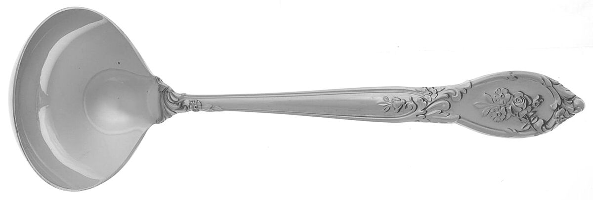 Rose Elegance (Sterling, 1958) Solid Gravy Ladle by Lunt Silver-1