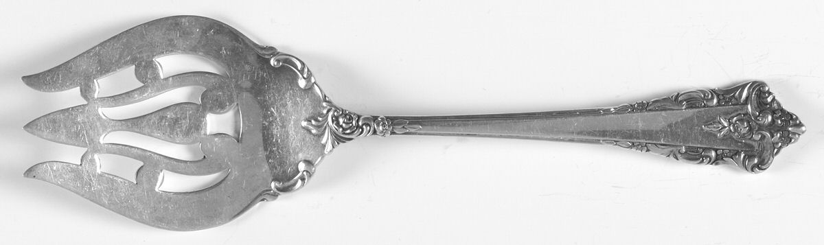 Rondelay (Sterling, 1963) Small Solid Cold Meat Serving Fork by Lunt Silver-1
