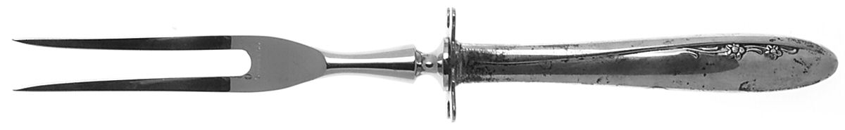 Spring Serenade (Sterling, 1957) Small Steak Carving Fork with Stainless Prongs by Lunt Silver-1