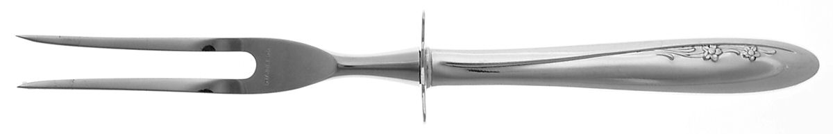 Spring Serenade (Sterling, 1957) Small Carving Fork Stainless Prong W/Sterling Guar by Lunt Silver-1