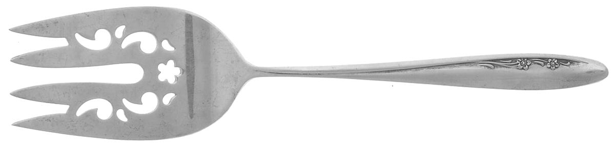 Spring Serenade (Sterling, 1957) Medium Solid Cold Meat Serving Fork by Lunt Silver-1