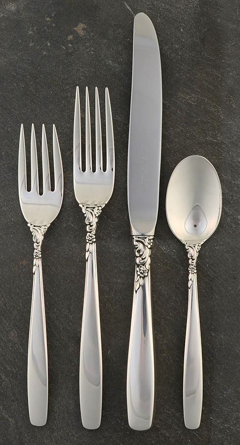 Starfire (Sterling, 1955) 4 Piece Place Size Setting by Lunt Silver-1