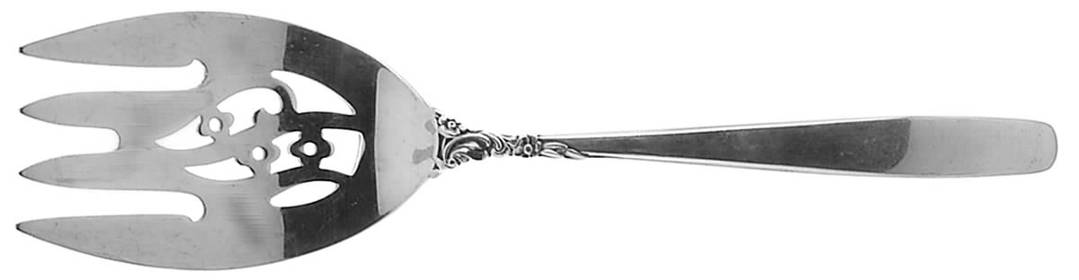 Starfire (Sterling, 1955) Medium Solid Cold Meat Serving Fork by Lunt Silver-1