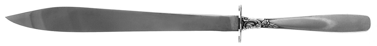 Starfire (Sterling, 1955) Large Carving/Roast Knife StnlBl w/Sterling Guard by Lunt Silver-1