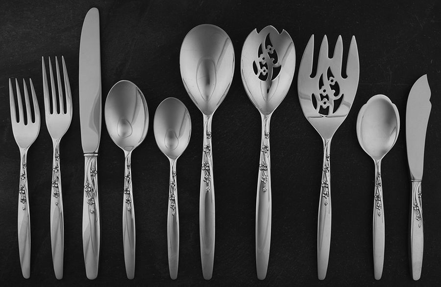 Summer Song (Sterling, 1954) 45 Piece Place Size Starter Set by Lunt Silver-1