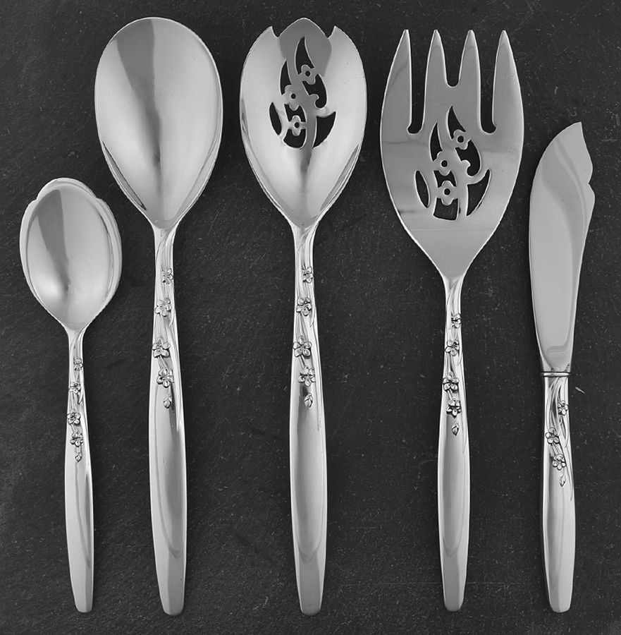Summer Song (Sterling, 1954) 5 Piece Hostess Set by Lunt Silver-1