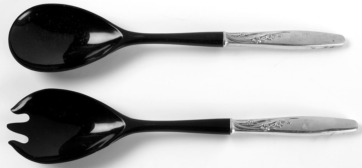 Summer Song (Sterling, 1954) Plastic Bowl 2-Piece Salad Set by Lunt Silver-1