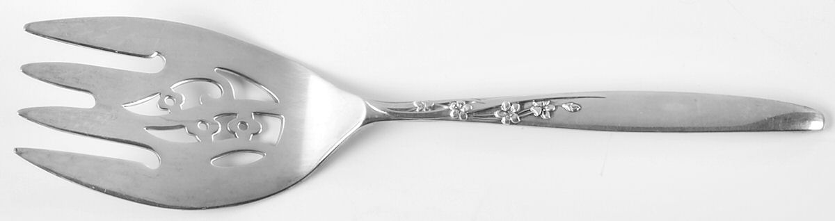 Summer Song (Sterling, 1954) Medium Solid Cold Meat Serving Fork by Lunt Silver-1