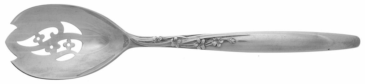 Summer Song (Sterling, 1954) Pierced Tablespoon (Serving Spoon) by Lunt Silver-1