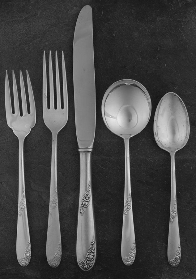 Sweetheart Rose (Sterling, 1951) 40 Piece Estate Set by Lunt Silver-1