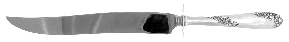 Sweetheart Rose (Sterling, 1951) Large Stainless Blade Roast Carving Knife by Lunt Silver-1