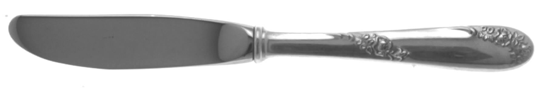 Sweetheart Rose (Sterling, 1951) Modern Hollow Butter Spreader (Stainless) by Lunt Silver-1