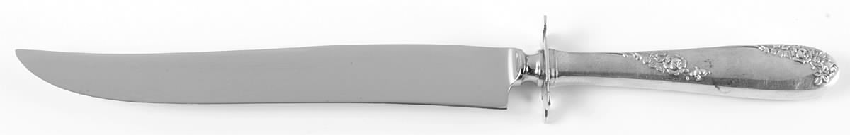 Sweetheart Rose (Sterling, 1951) Large Stainless Blade Roast Carving Knife by Lunt Silver-1