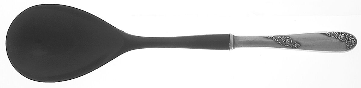 Sweetheart Rose (Sterling, 1951) Salad Serving Spoon with Plastic Bowl by Lunt Silver-1