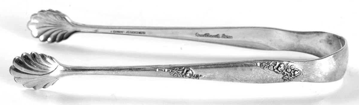 Sweetheart Rose (Sterling, 1951) Sugar Tongs by Lunt Silver-1