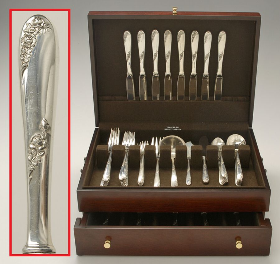 Sweetheart Rose (Sterling, 1951) 65 Piece Set by Lunt Silver-1