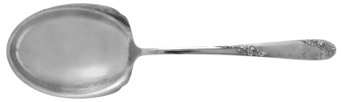 Sweetheart Rose (Sterling, 1951) Solid Smooth Casserole Spoon by Lunt Silver-1