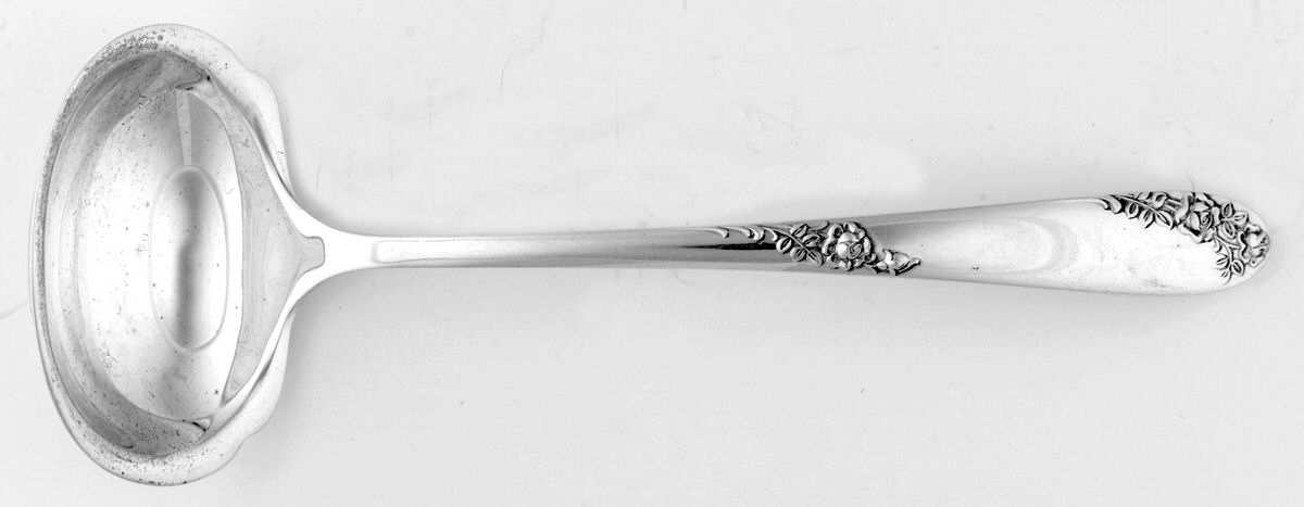 Sweetheart Rose (Sterling, 1951) Solid Piece Cream Ladle by Lunt Silver-1