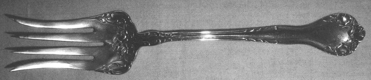 Tudor (Sterling, 1900) Small Solid Cold Meat Serving Fork by Lunt Silver-1