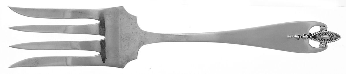 Virginia (Sterling, 1910) Small Solid Cold Meat Serving Fork by Lunt Silver-1