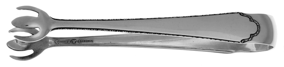 William & Mary (Sterling, 1921, No Monos) Small Sugar Tongs by Lunt Silver-1