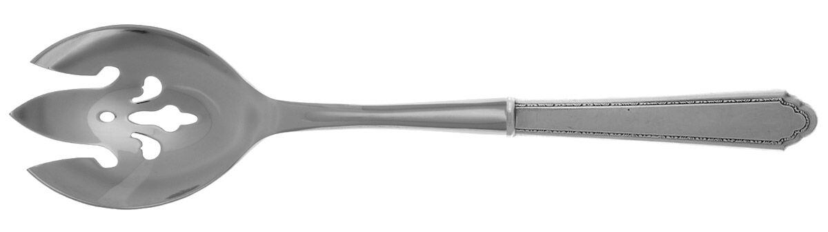 William & Mary (Sterling, 1921, No Monos) Salad Serving Fork with Stainless Prongs HC by Lunt Silver-1