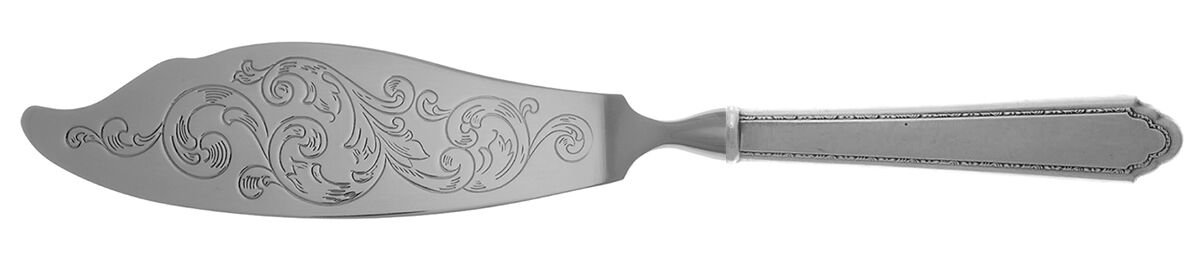 William & Mary (Sterling, 1921, No Monos) Fish Serving Knife with Stainless Blade HC by Lunt Silver-1