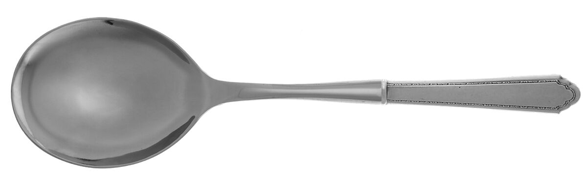 William & Mary (Sterling, 1921, No Monos) Casserole Spoon with Smooth Stainless Bowl HC by Lunt Silver-1