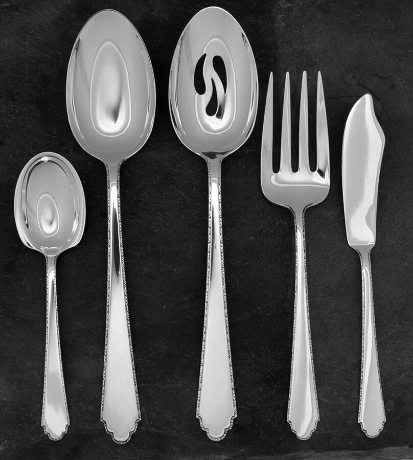William & Mary (Sterling, 1921, No Monos) 5 Piece Hostess Set by Lunt Silver-1