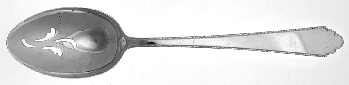 William & Mary (Sterling, 1921, No Monos) Pierced Tablespoon (Serving Spoon) by Lunt Silver-1