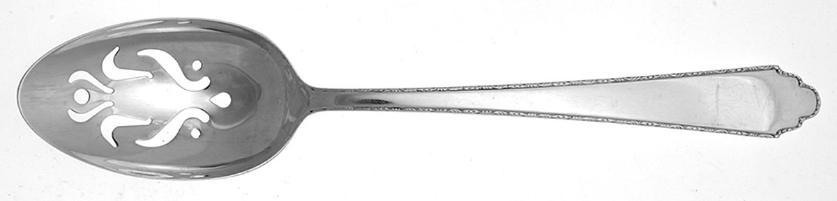 William & Mary (Sterling, 1921, No Monos) Pierced Tablespoon (Serving Spoon) CM by Lunt Silver-1