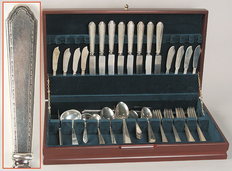 William & Mary (Sterling, 1921, No Monos) 65 Piece Set by Lunt Silver-1