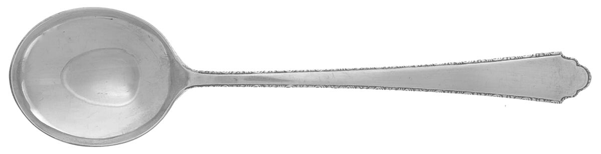 William & Mary (Sterling, 1921, No Monos) Round Bowl Soup Spoon (Cream Soup) by Lunt Silver-1