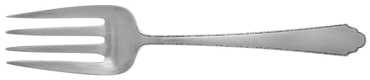 William & Mary (Sterling, 1921, No Monos) Small Solid Cold Meat Serving Fork by Lunt Silver-1
