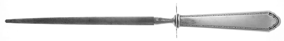 William & Mary (Sterling, 1921, No Monos) Large Steel Rod Knife Sharpener by Lunt Silver-1