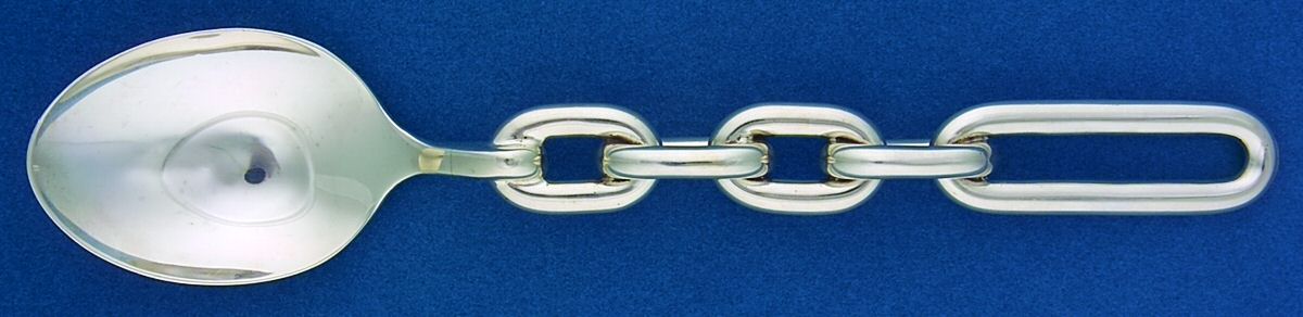 Chain Link (Sterling) Dessert/Oval Soup Spoon by Ralph Lauren Flatware-1