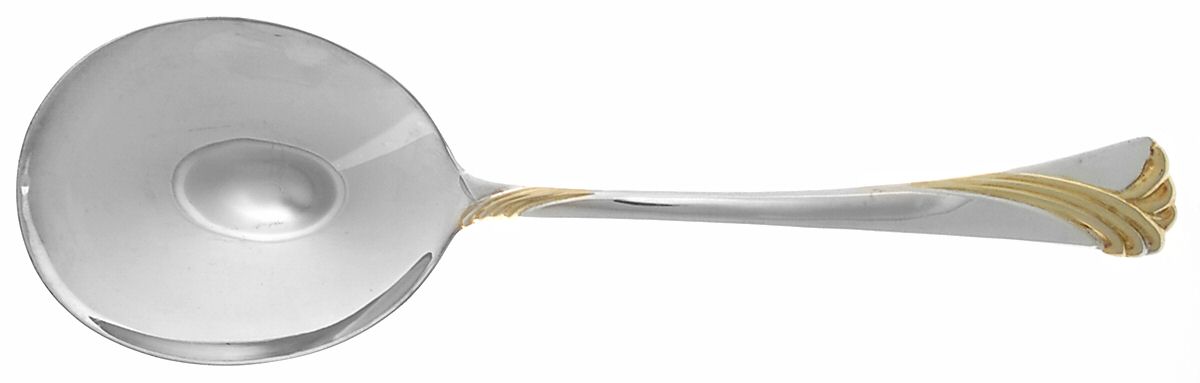 Kelly Gold (Silverplate) Solid Smooth Casserole Spoon by Lenox-1