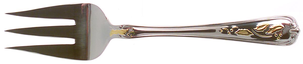 Golden Holiday (Stainless, Gold Acct) Medium Solid Cold Meat Serving Fork by Lenox-1
