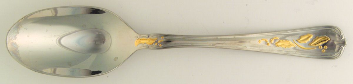Golden Holiday (Stainless, Gold Acct) Tablespoon (Serving Spoon) by Lenox-1