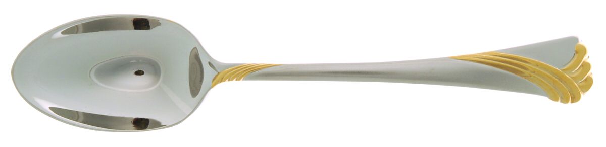 Kelly Gold Frosted (Stainless) Place/Oval Soup Spoon by Lenox-1