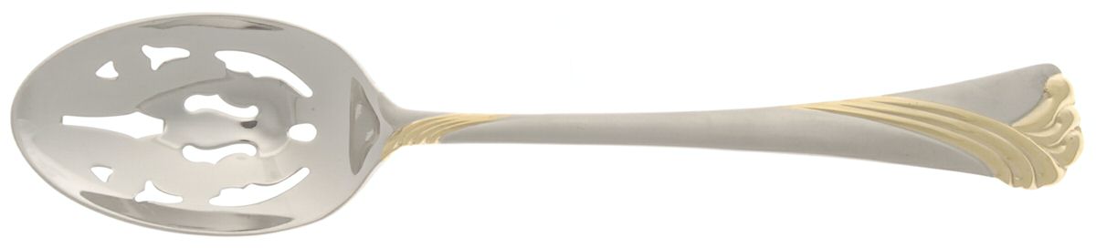 Kelly Gold Frosted (Stainless) Pierced Tablespoon (Serving Spoon) by Lenox-1