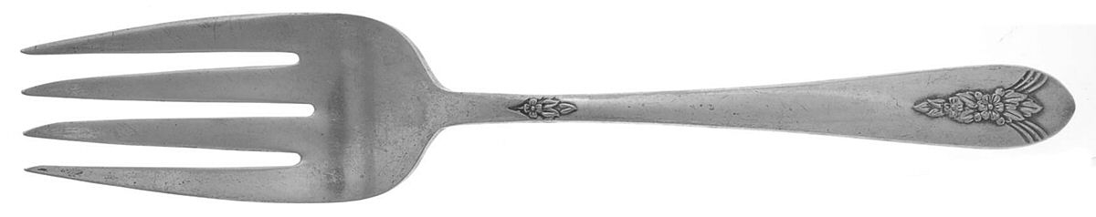 LDA1 (SILVERPLATE) Small Solid Cold Meat Serving Fork by Lady Anne-1