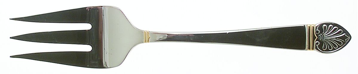 Courtyard Gold Medium Solid Cold Meat Serving Fork by Lenox-1