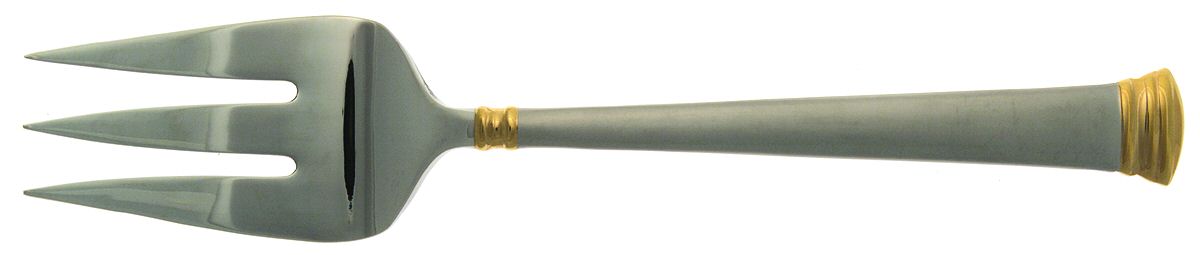 Eternal Gold Frosted Medium Solid Cold Meat Serving Fork by Lenox-1