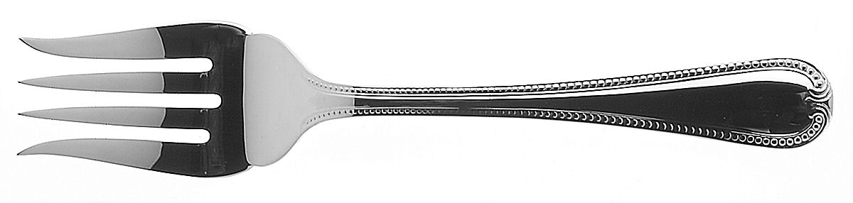 Vintage Jewel (Stainless, Glossy) Medium Solid Cold Meat Serving Fork by Lenox-1