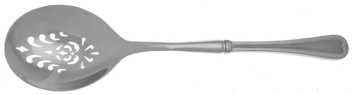 Vintage Jewel Frosted (Stainless) Casserole Spoon with Pierced Stainless Bowl HC by Lenox-1