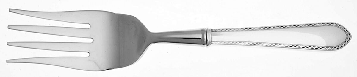 Homes (Sterling) Cold Meat Fork Large, Stainless Tines HC by Lunt Silver-1